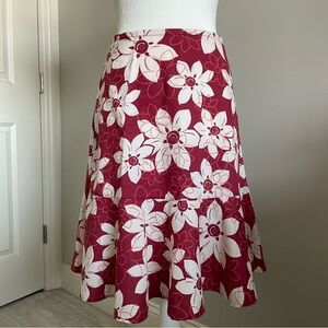 ADVENTURA Organic Cotton Skirt, Red White Floral Skirt, Peplum Skirt, 8